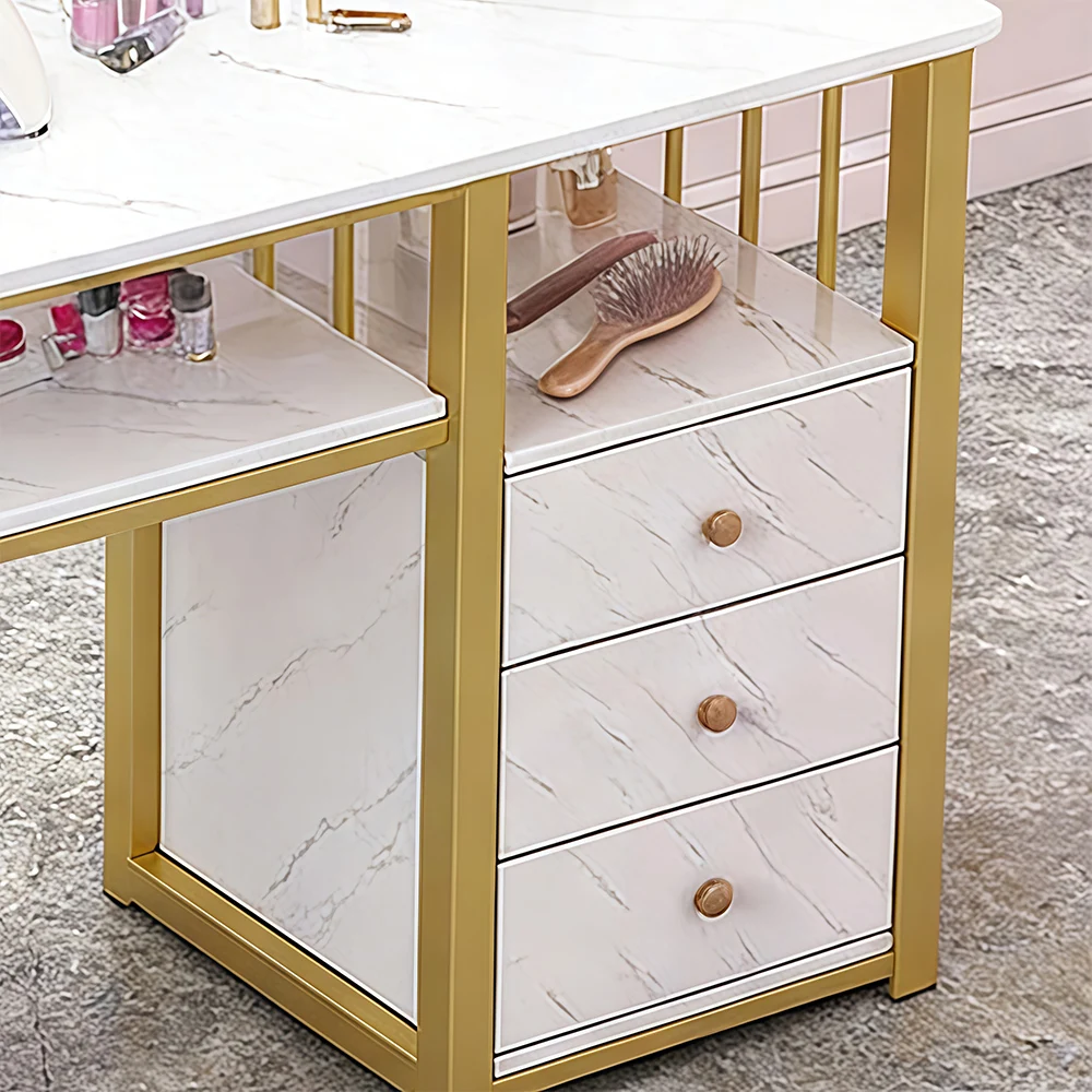 Trending Marble Nail Table Gold Stand - image 5
