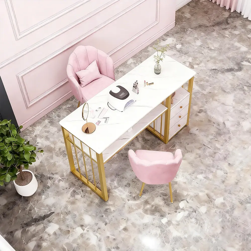 Trending Marble Nail Table Gold Stand - image 2
