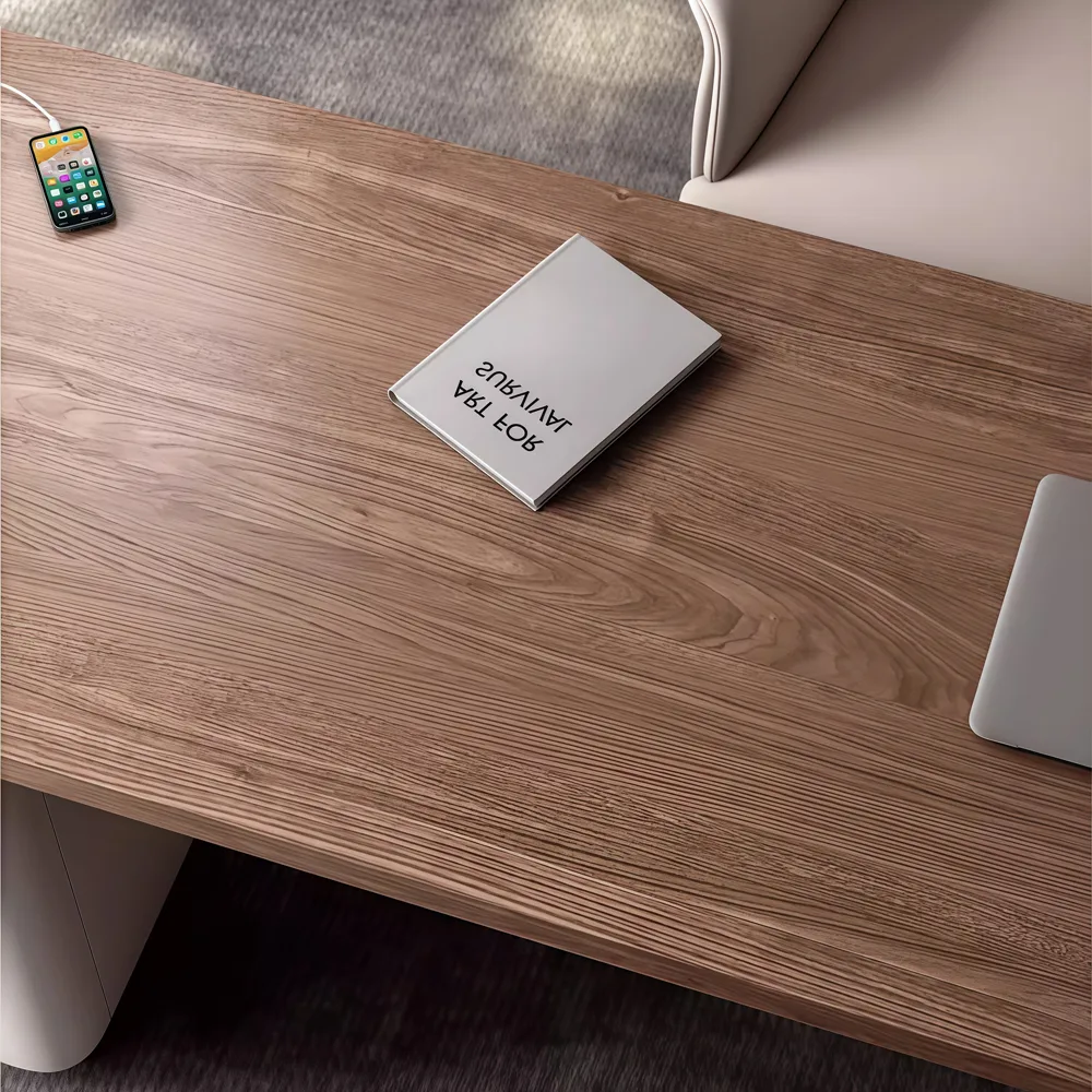 Walnut Cream Desk Solid Wood Executive Office - image 4