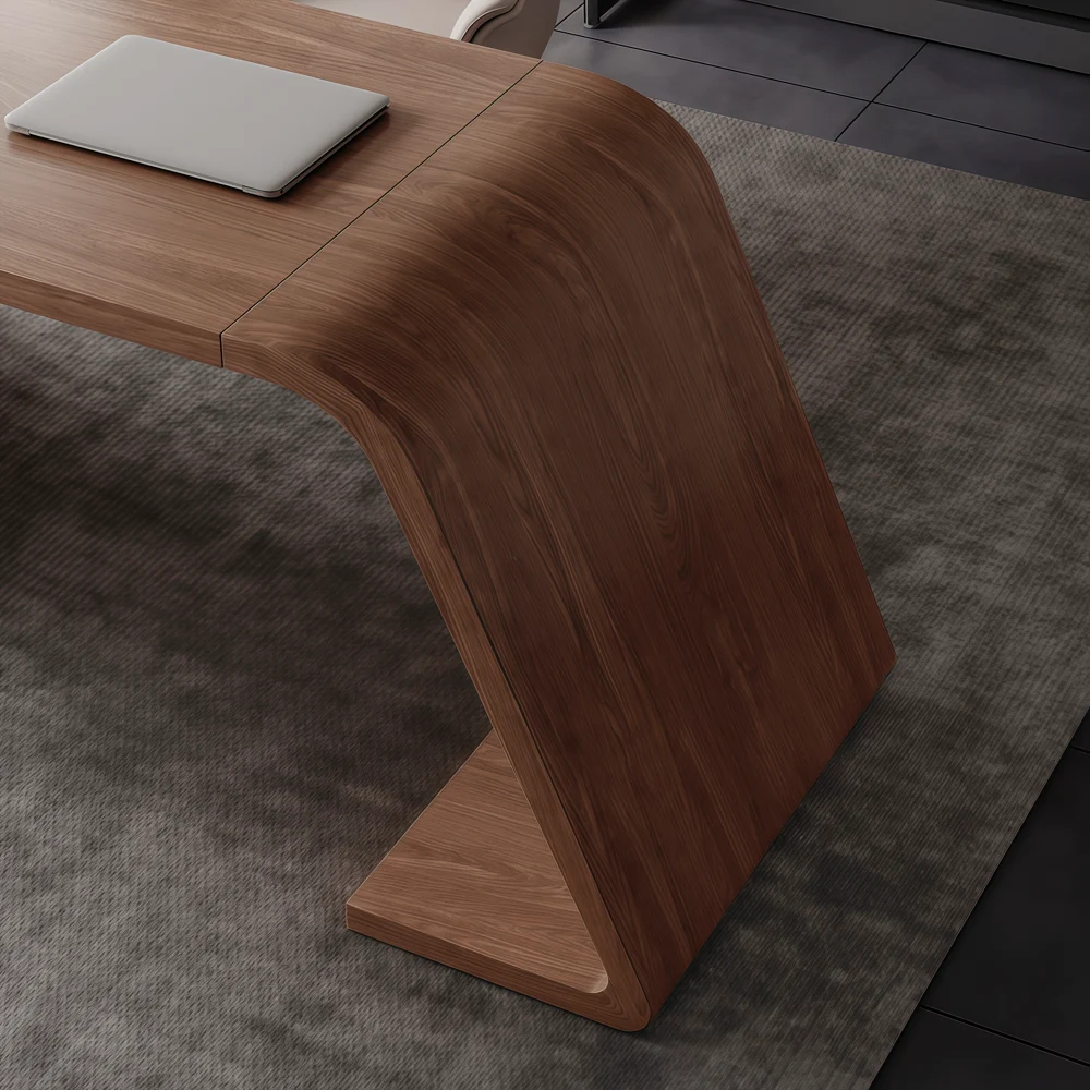 Walnut Cream Desk Solid Wood Executive Office - image 5