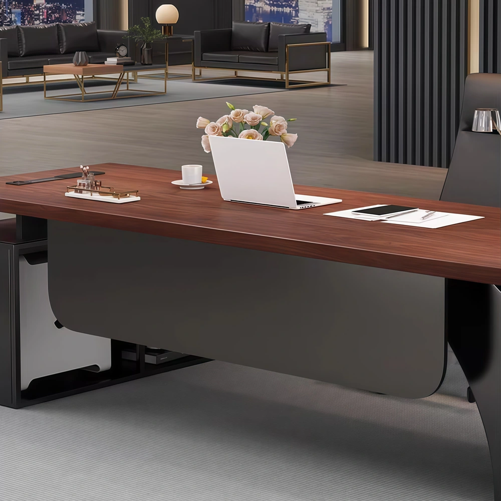 Walnut Wood Office Desk Luxury Executive Style - image 5