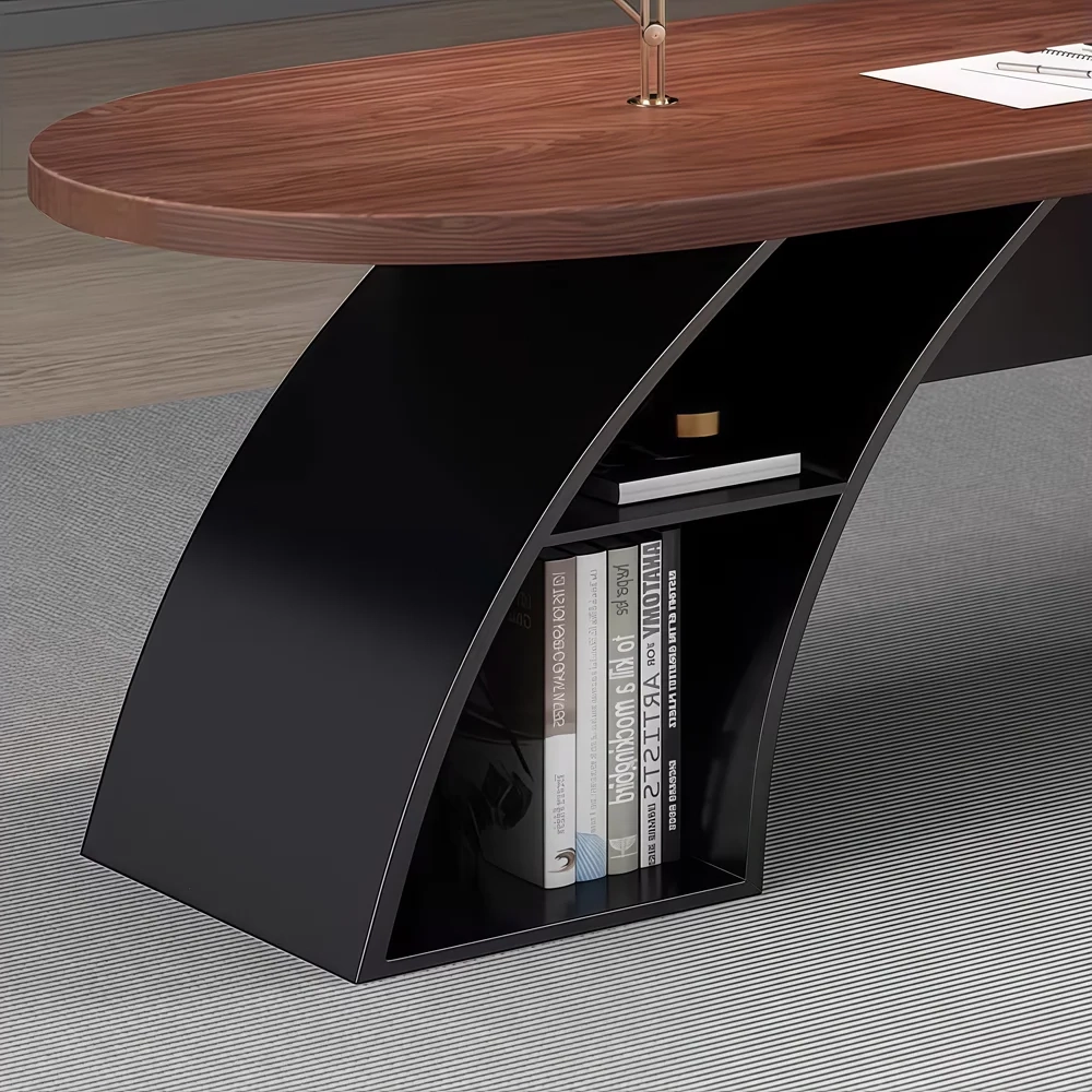 Walnut Wood Office Desk Luxury Executive Style - image 6
