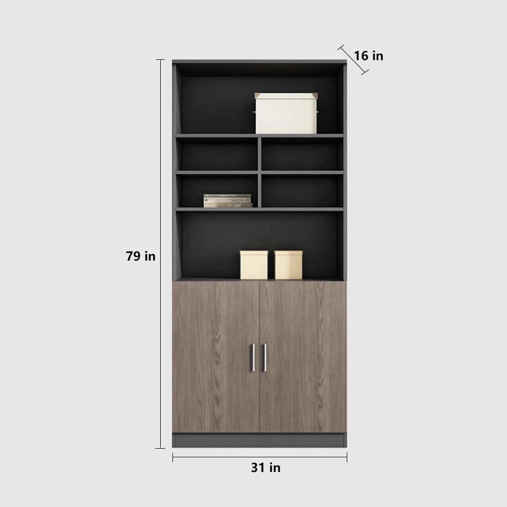 Wood Office Cabinet File Storage Wall Unit - image 9