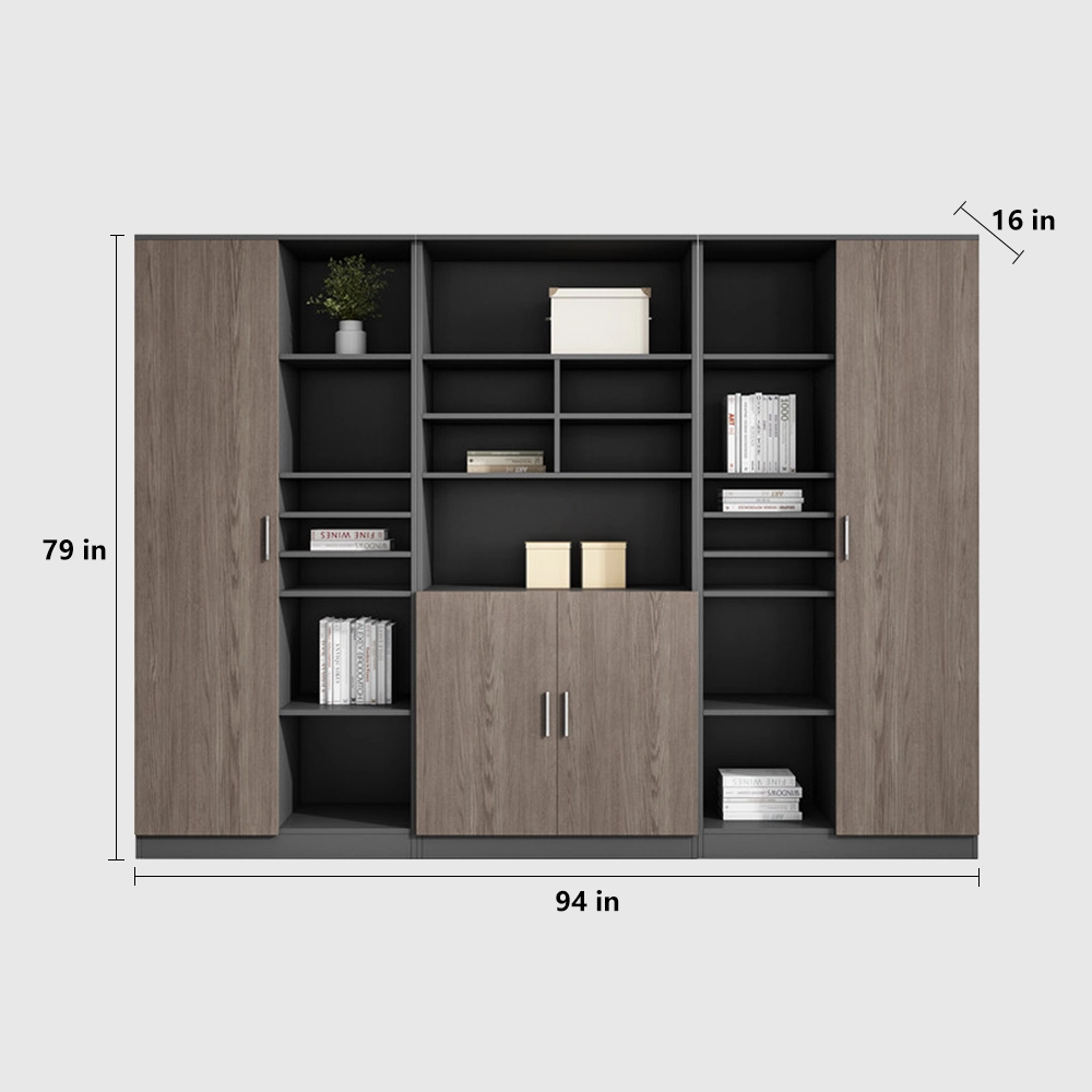 Wood Office Cabinet File Storage Wall Unit - image 12