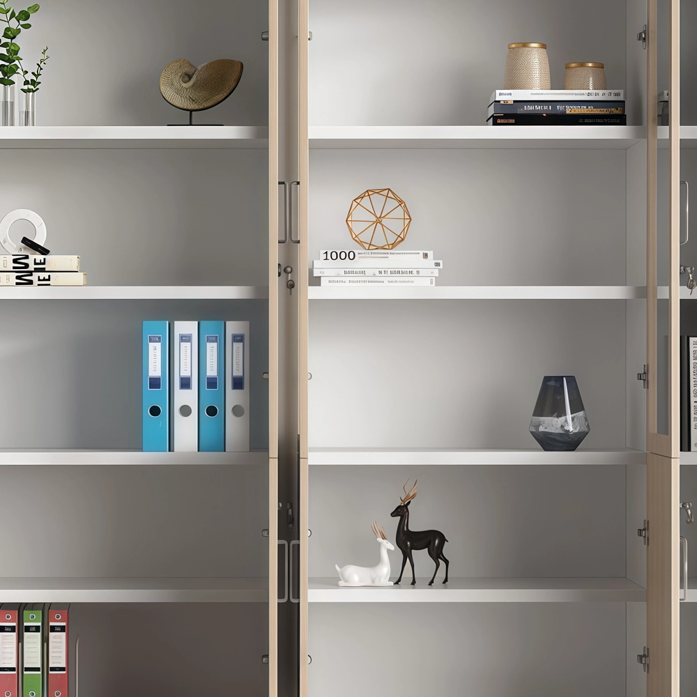 Wooden Bookcase with Lock & Glass Display - image 5