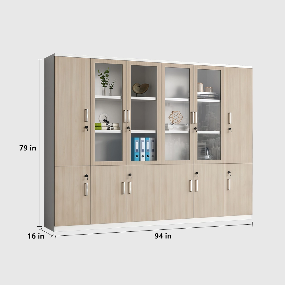 Wooden Bookcase with Lock & Glass Display - image 11