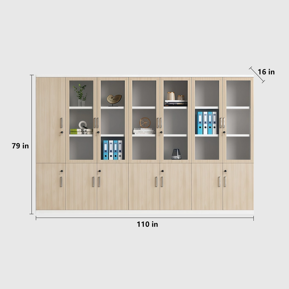 Wooden Bookcase with Lock & Glass Display - image 12