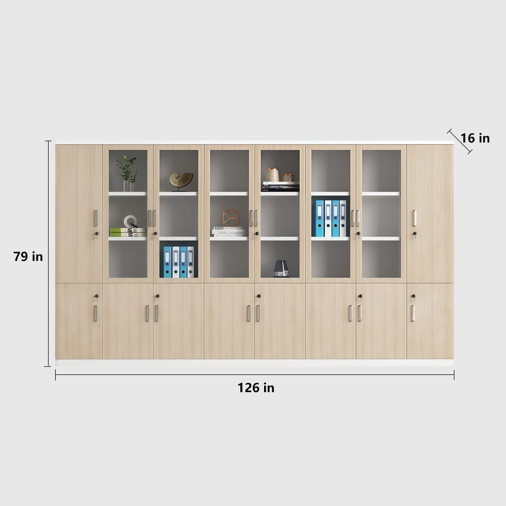 Wooden Bookcase with Lock & Glass Display - image 13