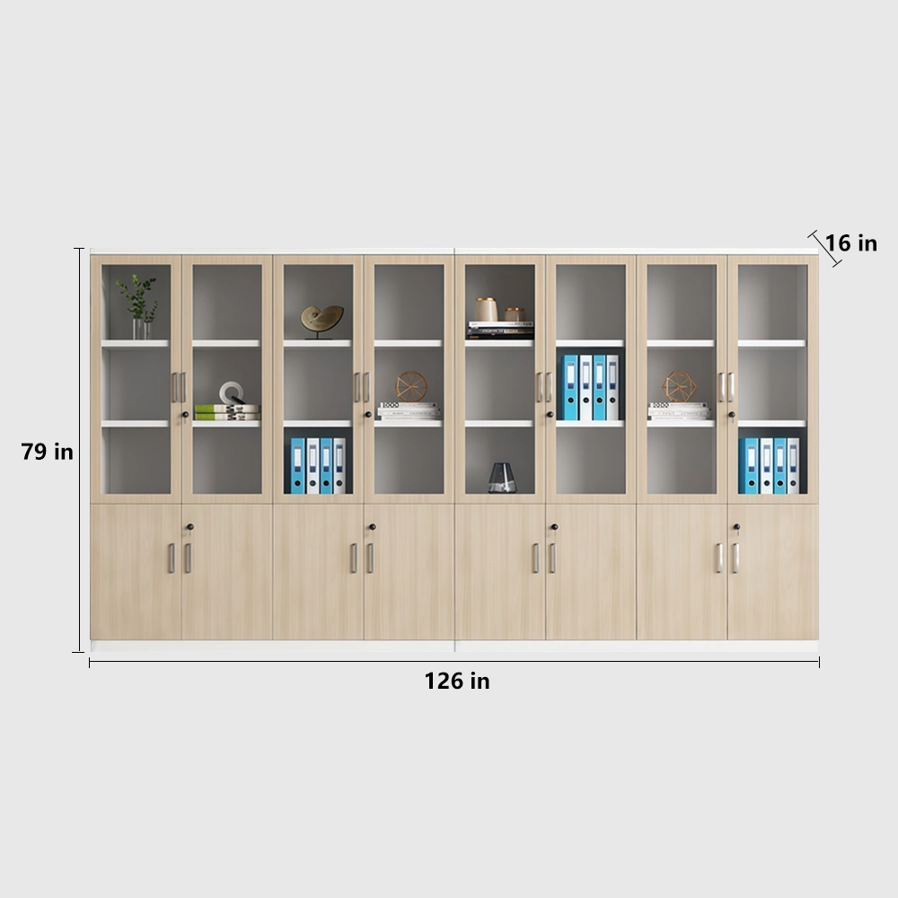 Wooden Bookcase with Lock & Glass Display - image 14