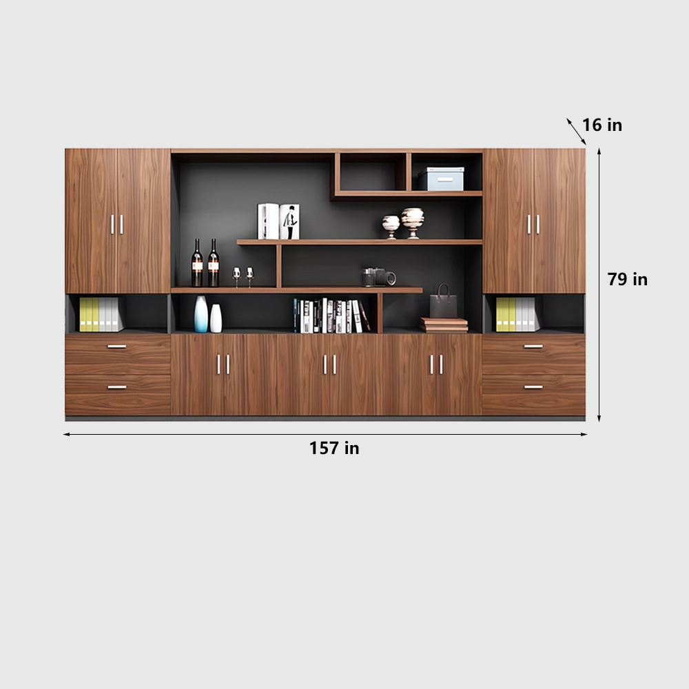 Wooden File Cabinet Office Bookcase with Drawers - image 15