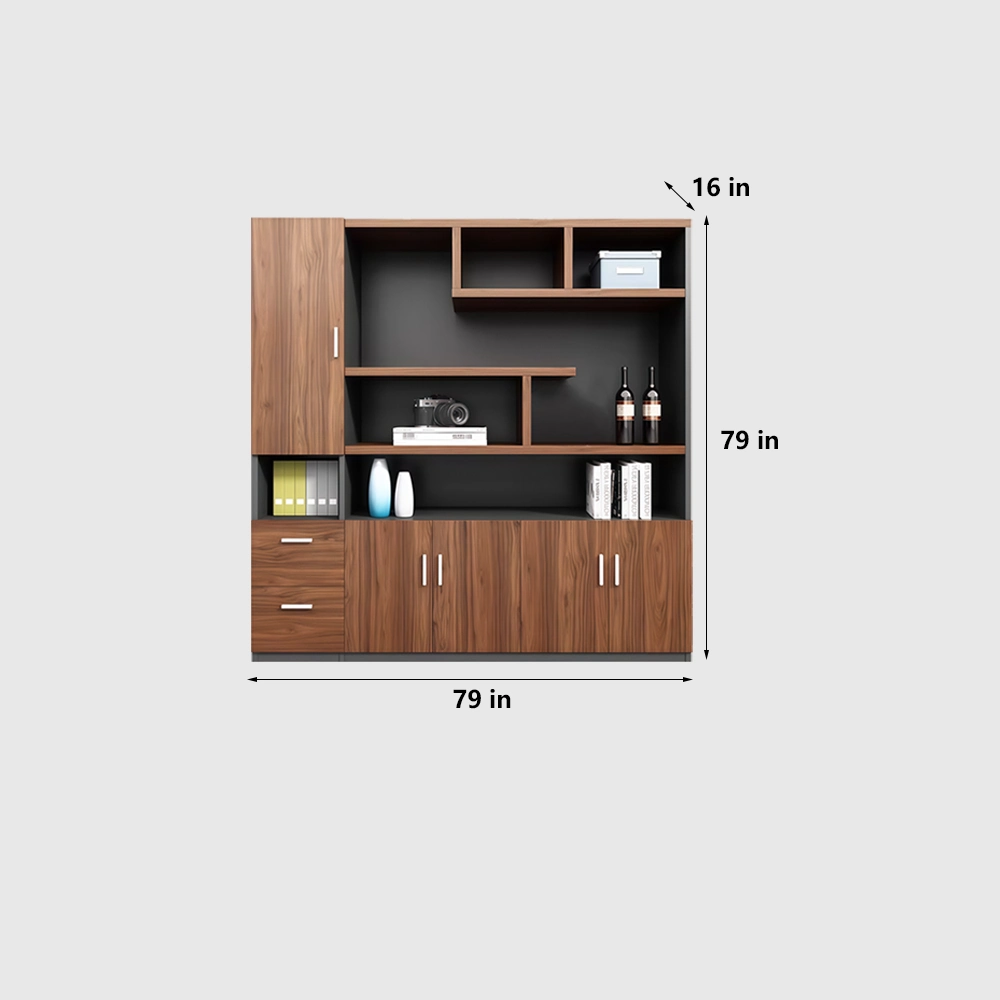 Wooden File Cabinet Office Bookcase with Drawers - image 9