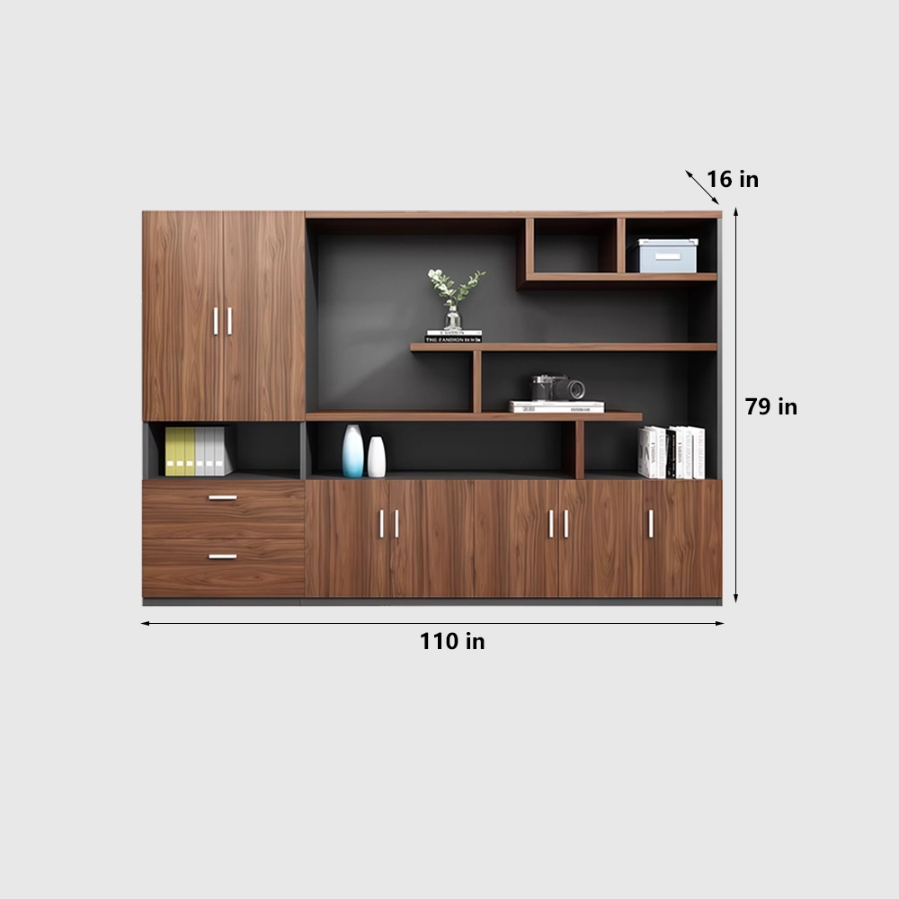 Wooden File Cabinet Office Bookcase with Drawers - image 11