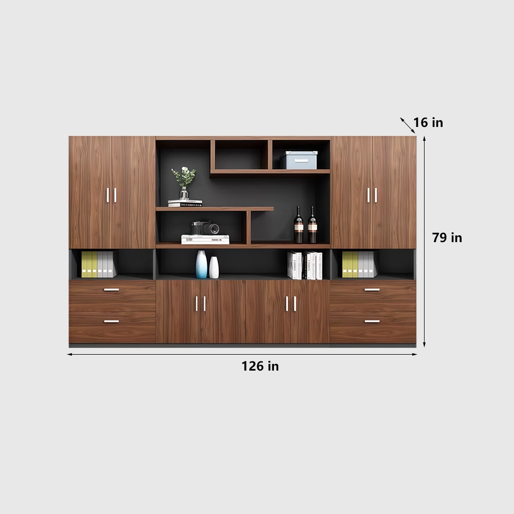 Wooden File Cabinet Office Bookcase with Drawers - image 12