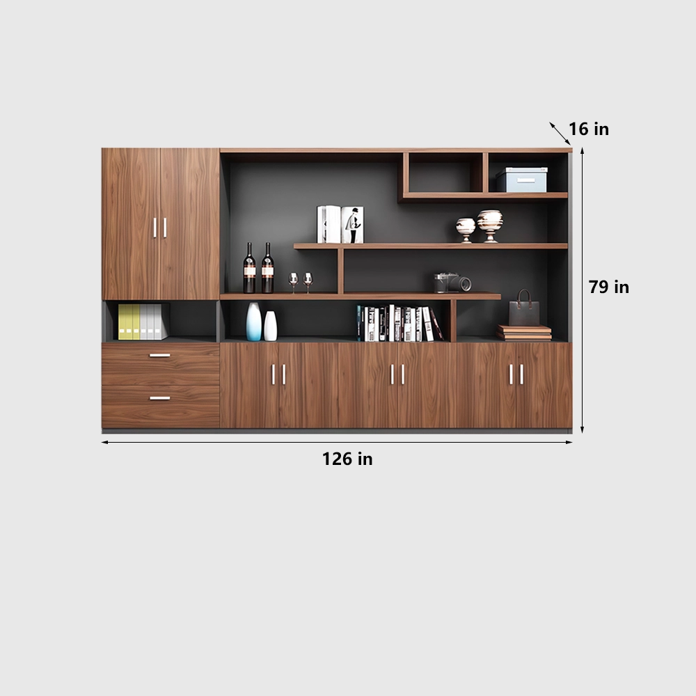Wooden File Cabinet Office Bookcase with Drawers - image 13