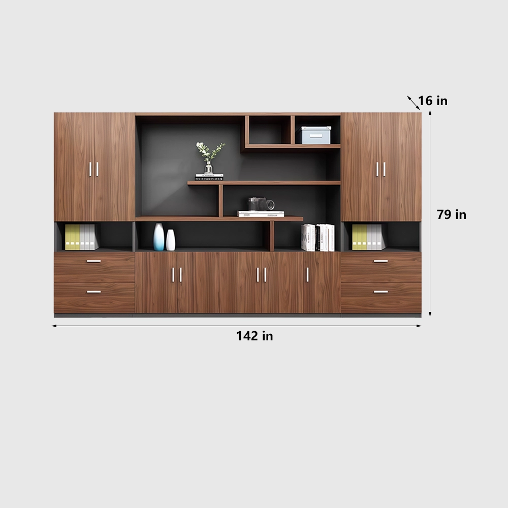 Wooden File Cabinet Office Bookcase with Drawers - image 14