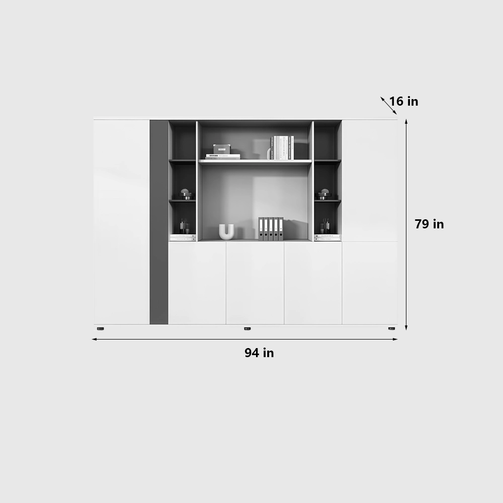 Wooden Office Cabinet Wall Storage Display - image 7