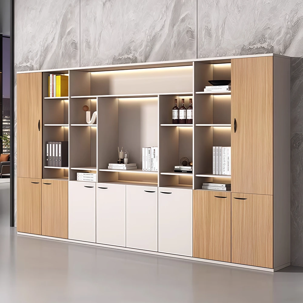 Wooden Storage Cabinet Office File Bookcase Combo - image 3