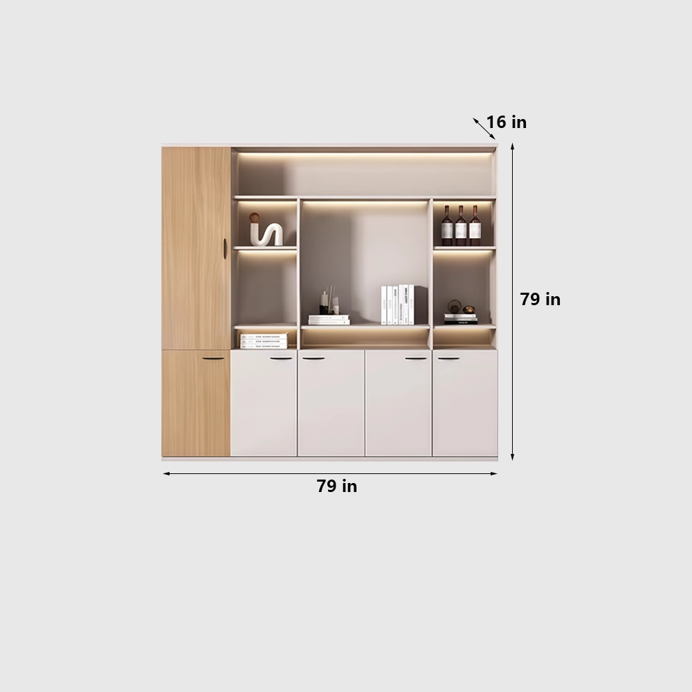 Wooden Storage Cabinet Office File Bookcase Combo - image 10
