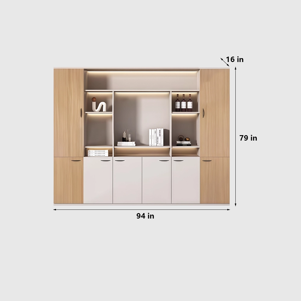 Wooden Storage Cabinet Office File Bookcase Combo - image 11