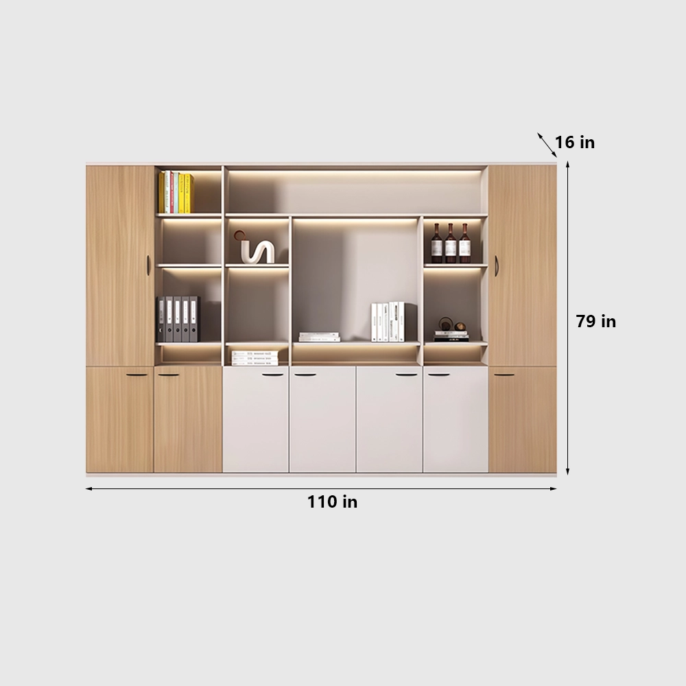 Wooden Storage Cabinet Office File Bookcase Combo - image 12