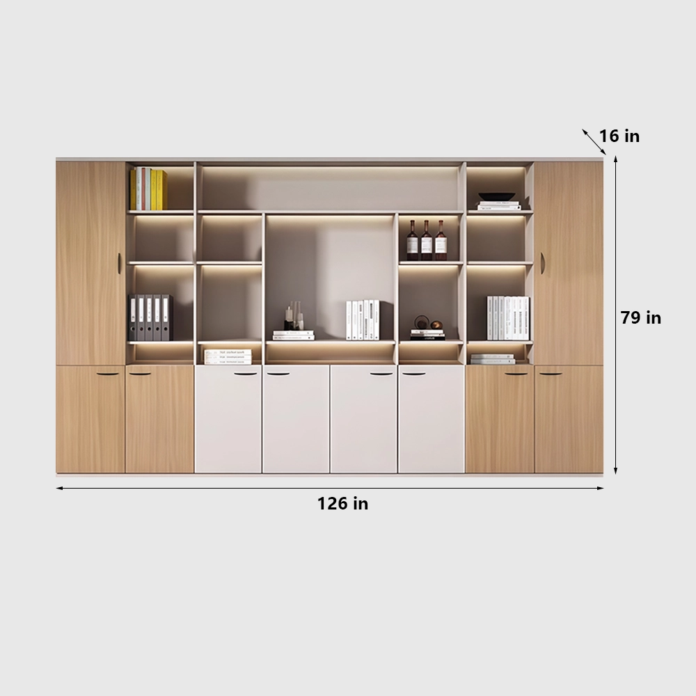 Wooden Storage Cabinet Office File Bookcase Combo - image 13