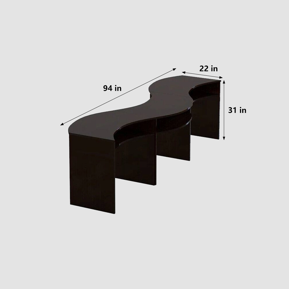 Vintage Wood Grain S-Shaped Manicure Desk - image 8