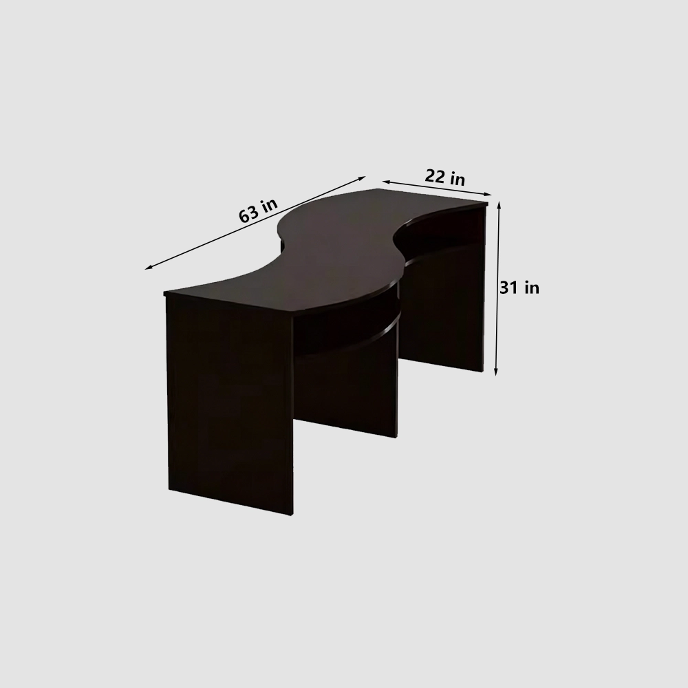 Vintage Wood Grain S-Shaped Manicure Desk - image 7