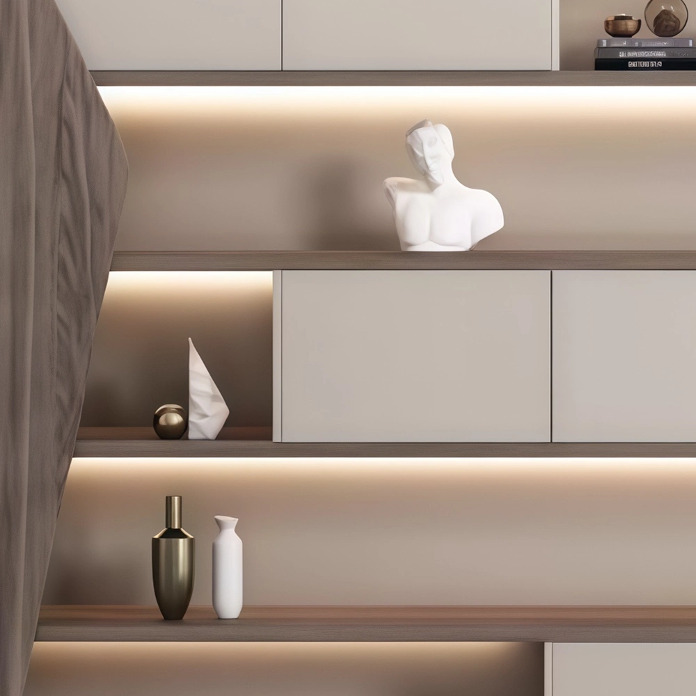 Light Luxury Office Open Shelf Cabinet Double Doors - image 3