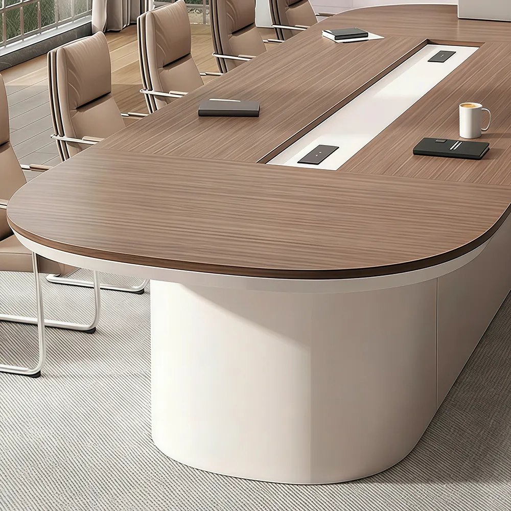 Modern Minimalist Oval Painted Conference Table - image 4