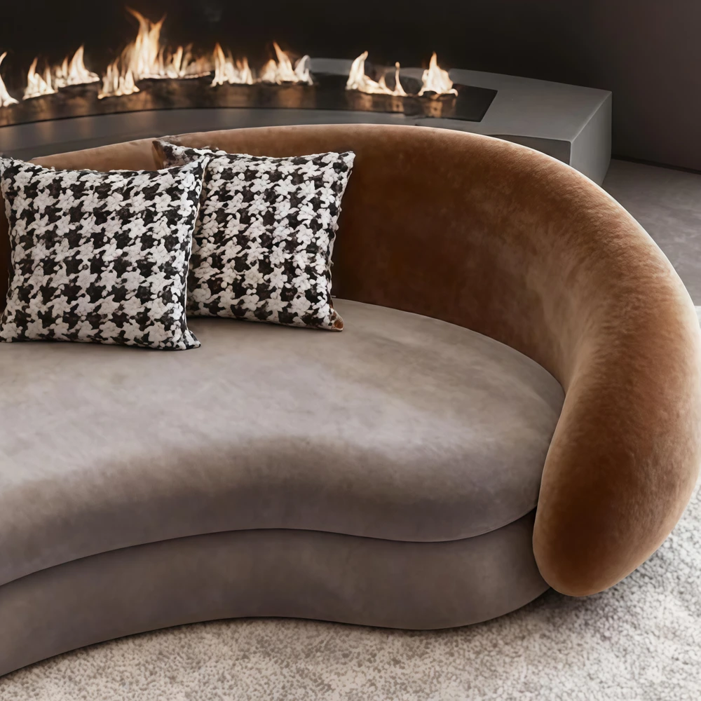 Light Luxury Semi-Circular Arc Sofa for Living Room - image 4