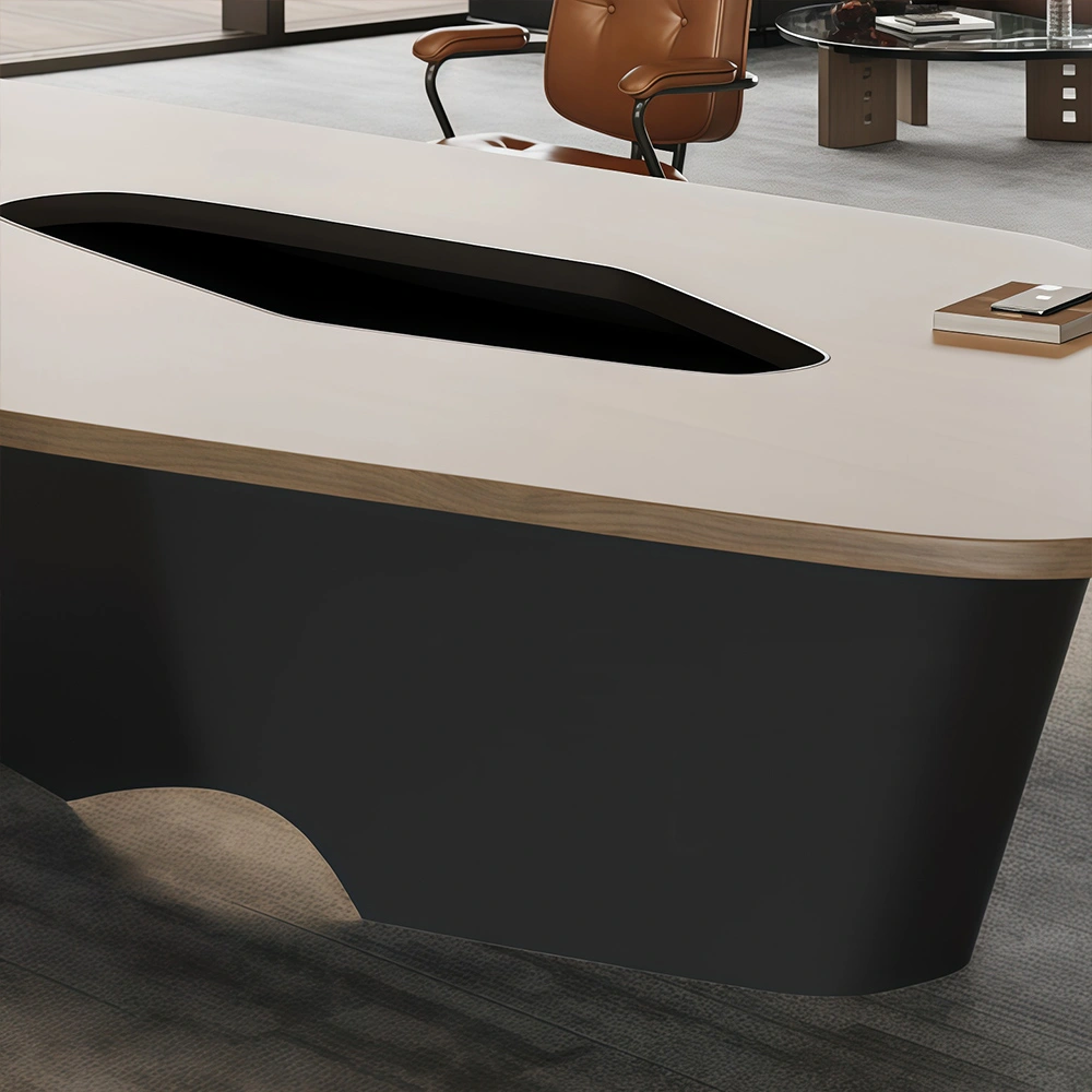 Irregular Raw Wood Slab Conference Table - image 4