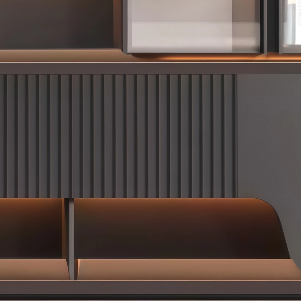Modern Luxury Wooden Executive Office Bookcase with Filing Shelves - image 5