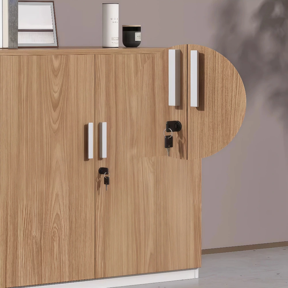 Lockable Wooden Office Filing Cabinet with Partitions - image 5