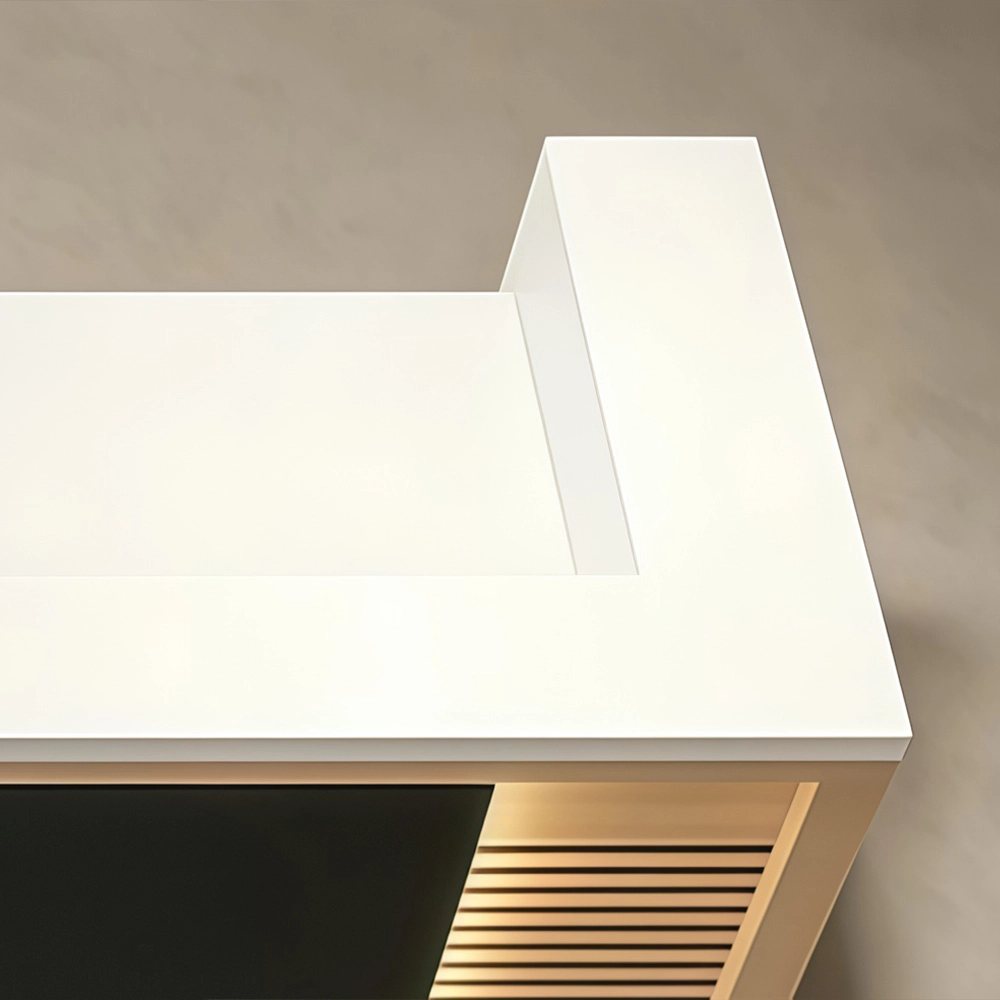 Modern Log Reception Counter for Beauty Salon & Hotel Lobby - image 6