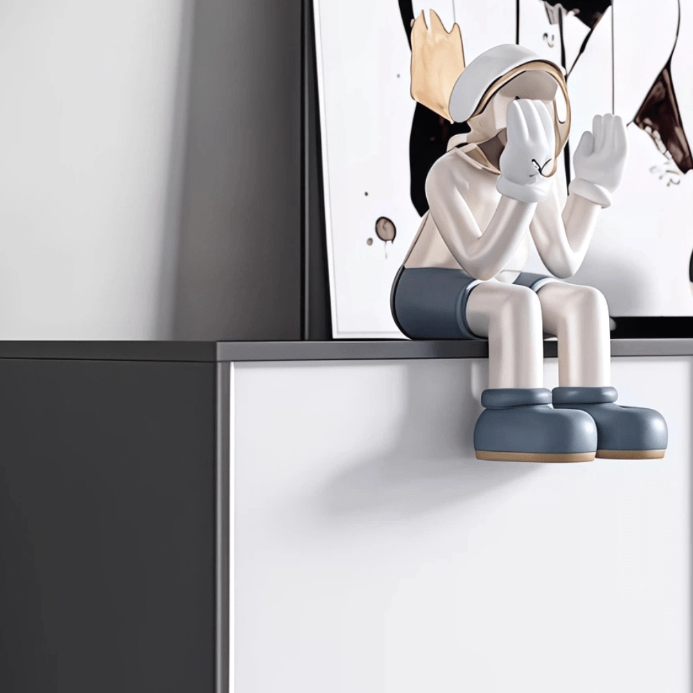 White Wooden Filing Cabinet with Lock - image 6