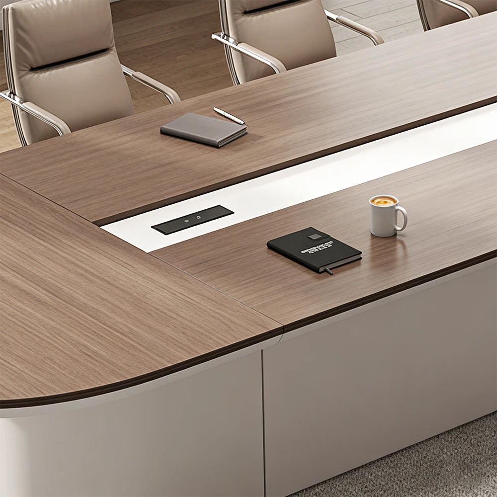 Modern Minimalist Oval Painted Conference Table - image 5
