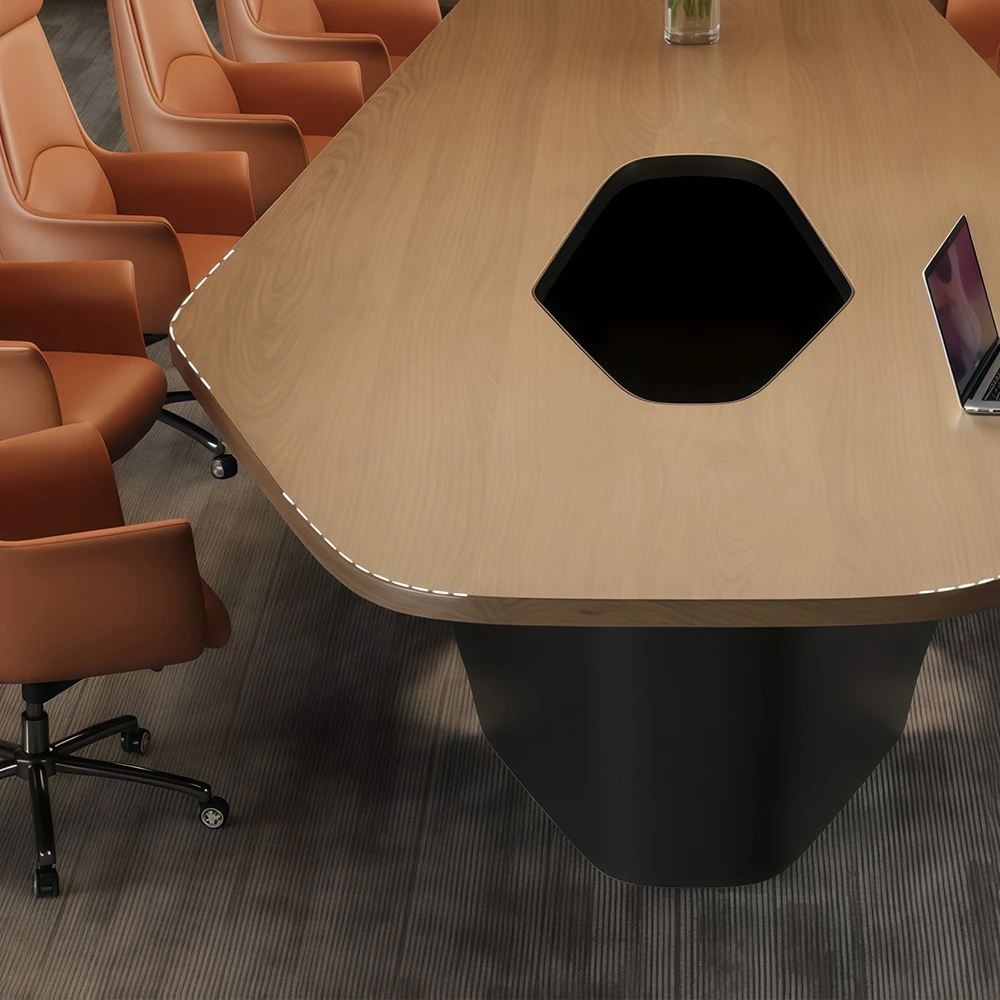 Irregular Raw Wood Slab Conference Table - image 5