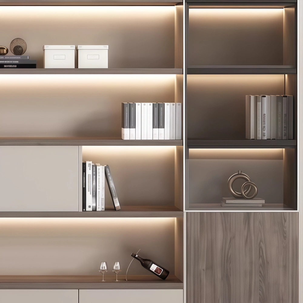 Light Luxury Office Open Shelf Cabinet Double Doors - image 5