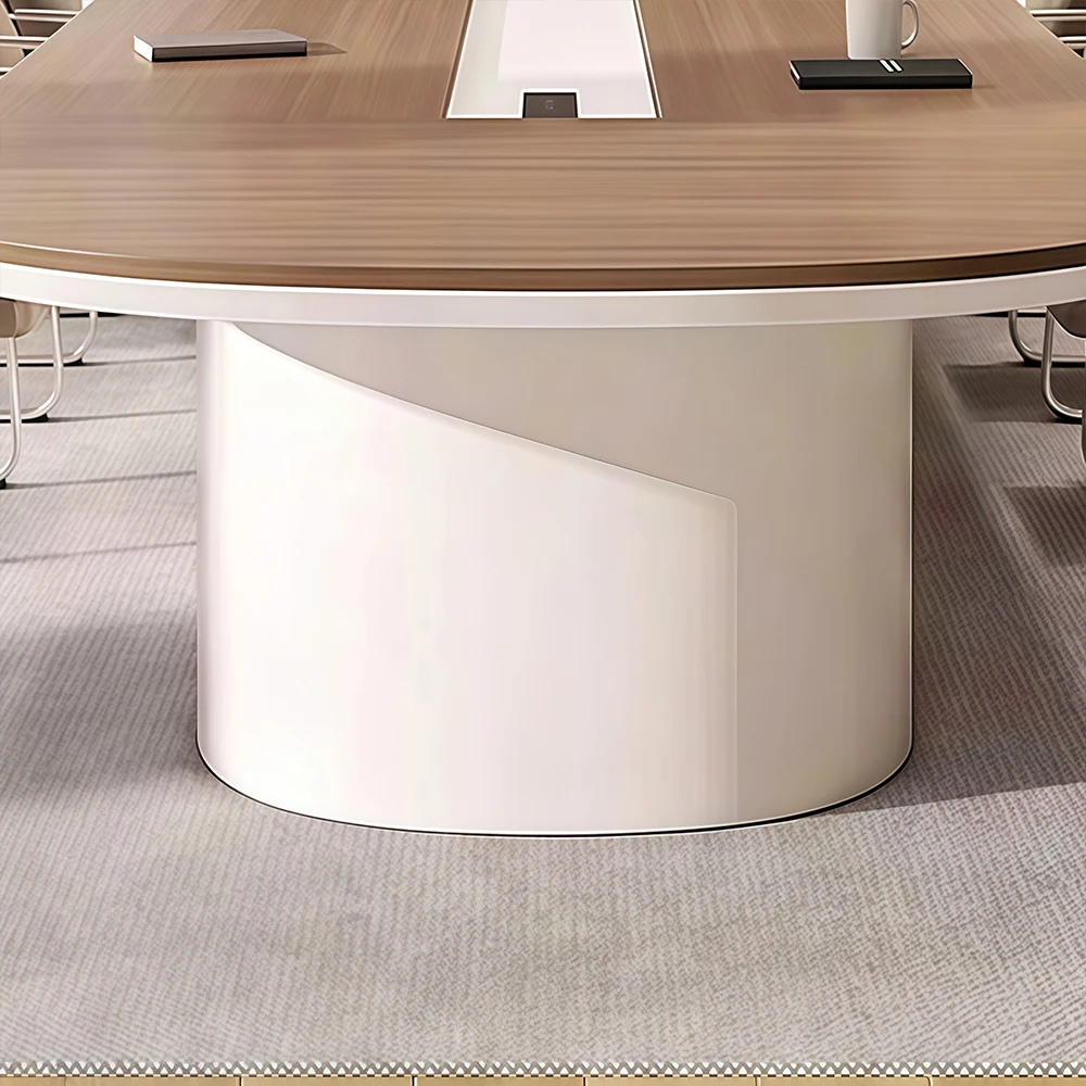 Modern Minimalist Oval Painted Conference Table - image 6