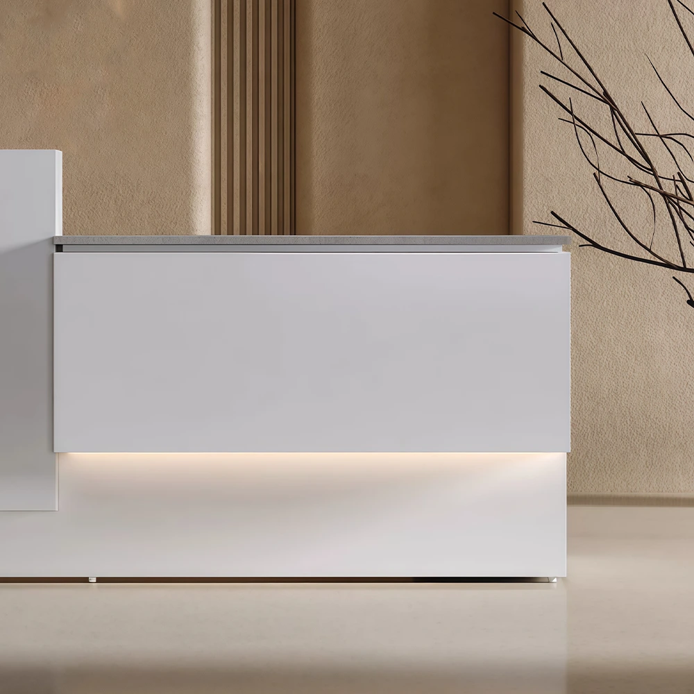 Premium White Reception Desk – Modern Simple Style - image 5