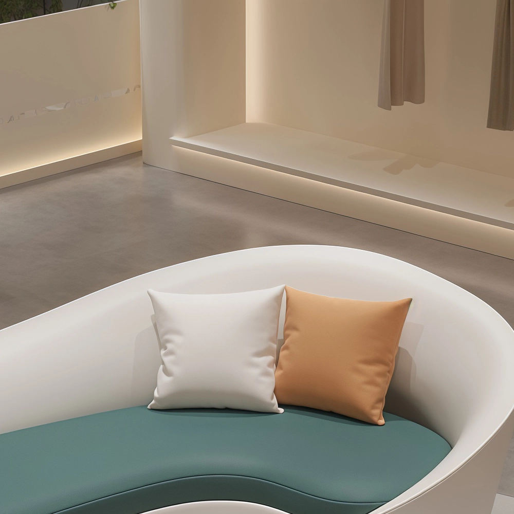 Curved Two-Tone Lounge Sofa - image 6