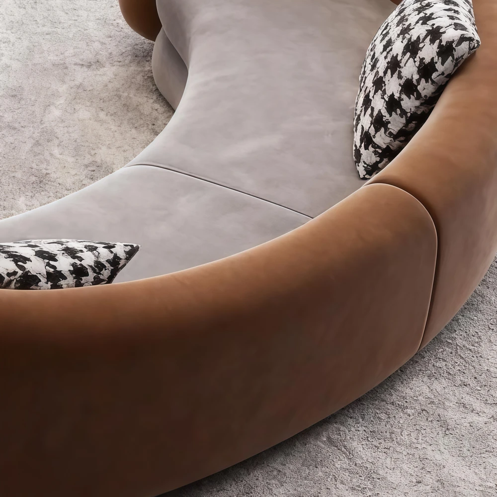 Light Luxury Semi-Circular Arc Sofa for Living Room - image 6