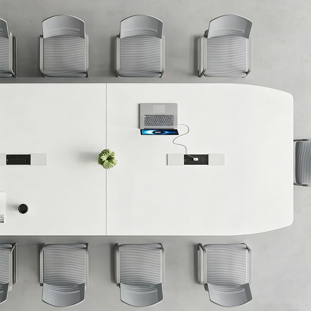 Simple White Conference Table - image 4