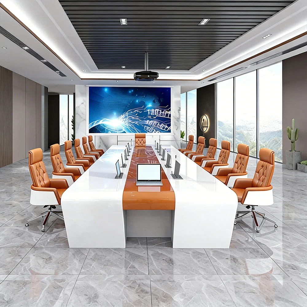 High Gloss Large Meeting Desk for Office & Training - image 3