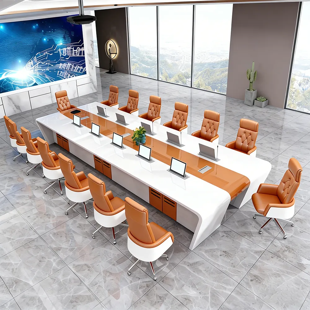 High Gloss Large Meeting Desk for Office & Training - image 2