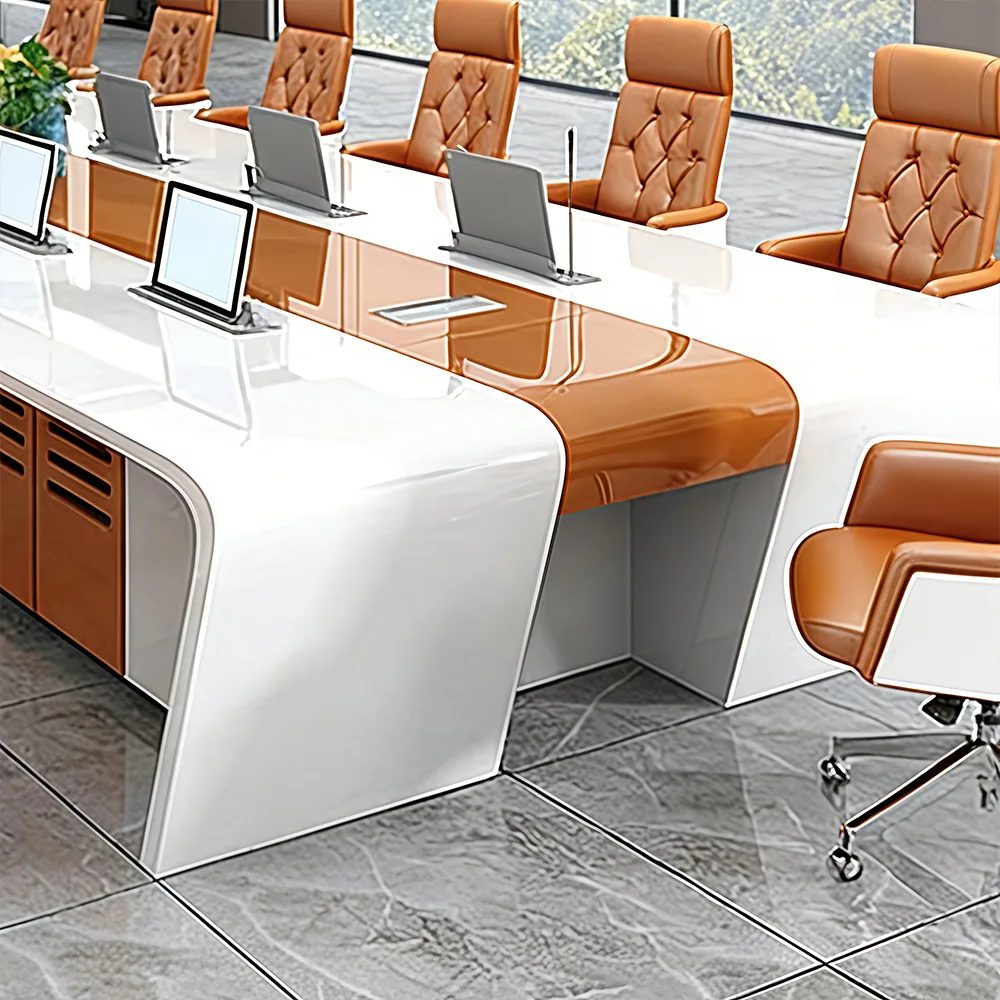 High Gloss Large Meeting Desk for Office & Training - image 5
