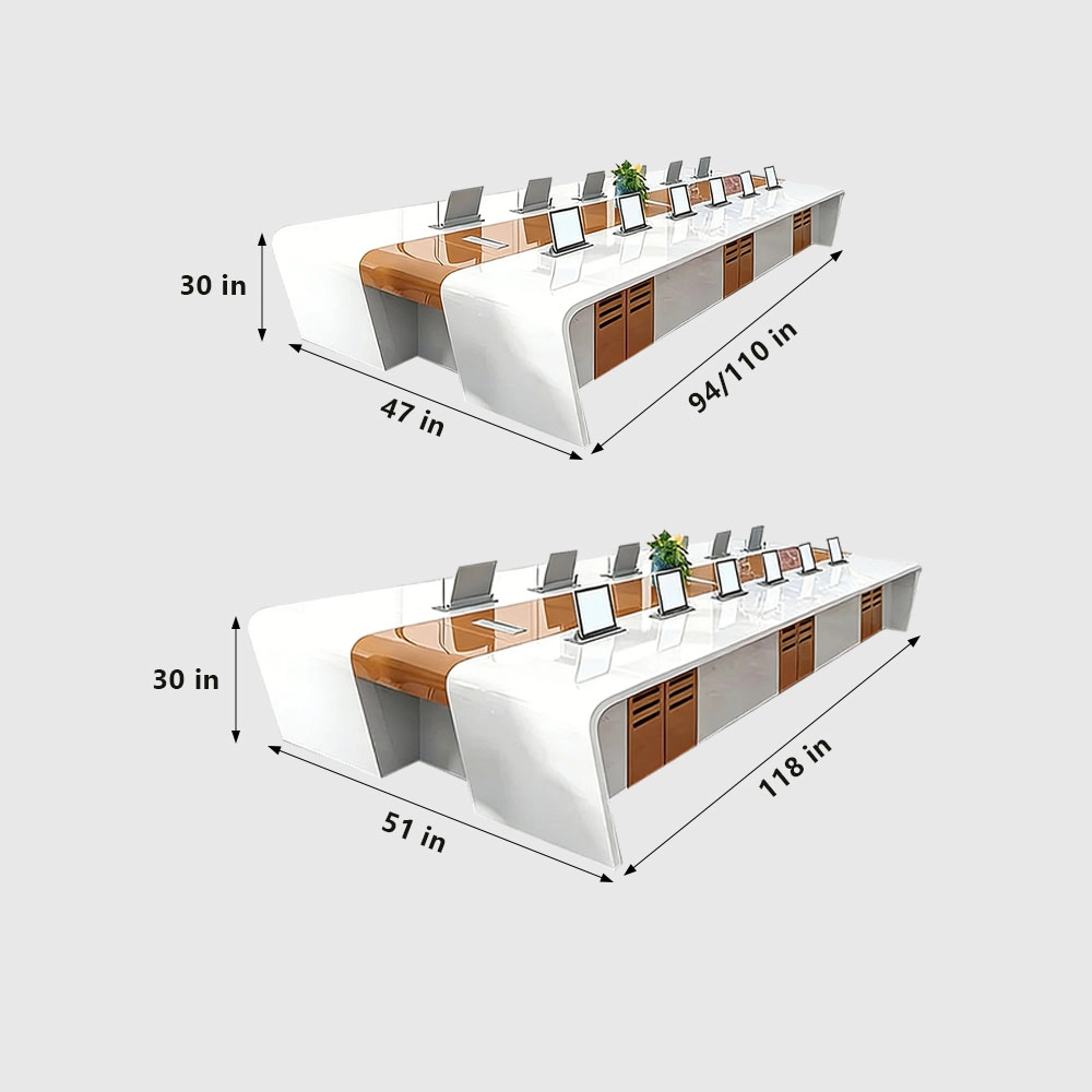 High Gloss Large Meeting Desk for Office & Training - image 7