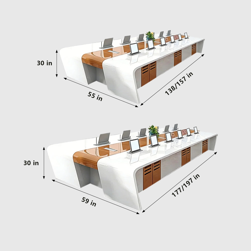 High Gloss Large Meeting Desk for Office & Training - image 8