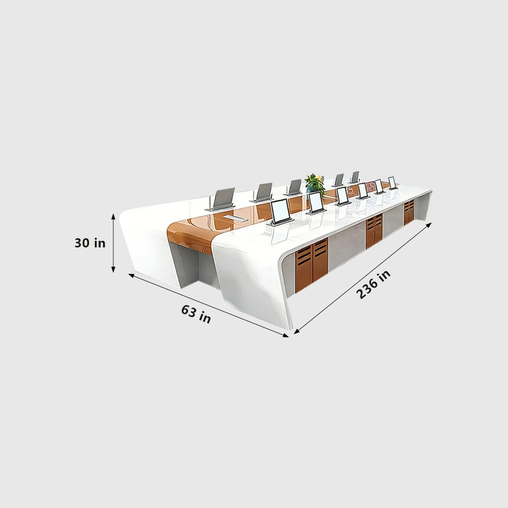 High Gloss Large Meeting Desk for Office & Training - image 9