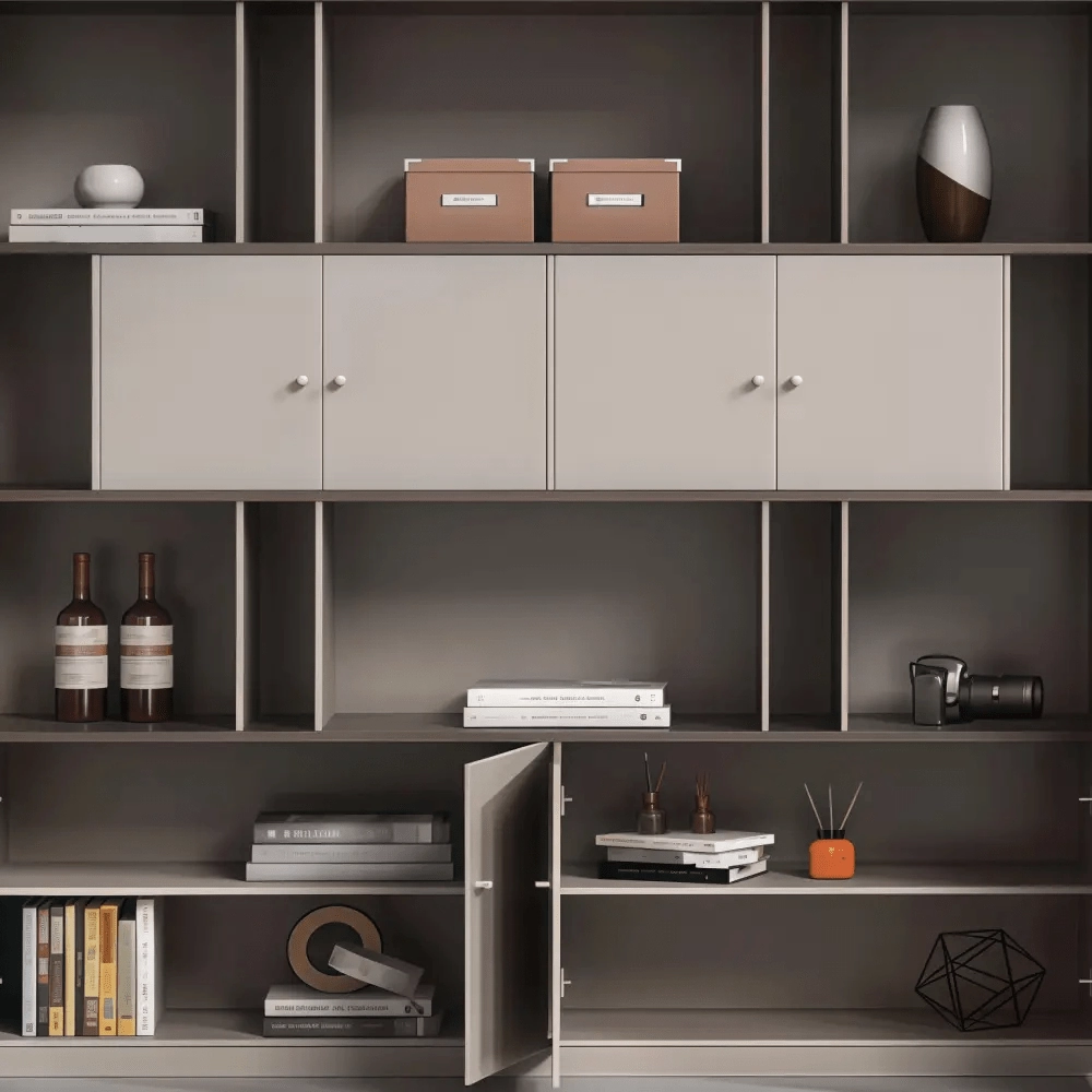 Lockable Wooden File Cabinet Tall Office Storage Cabinet with Shelves - image 7
